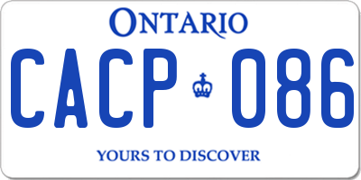 ON license plate CACP086