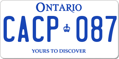 ON license plate CACP087