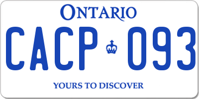 ON license plate CACP093