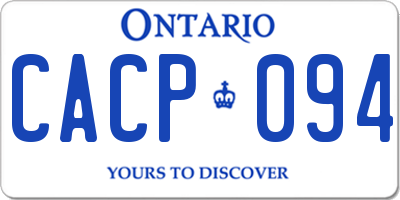 ON license plate CACP094