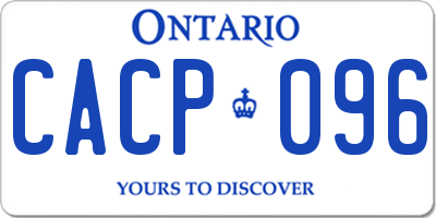 ON license plate CACP096