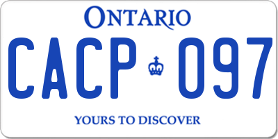 ON license plate CACP097