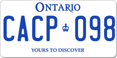 ON license plate CACP098