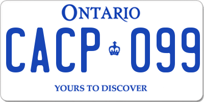 ON license plate CACP099