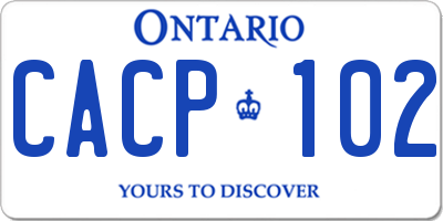 ON license plate CACP102