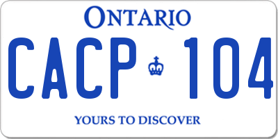 ON license plate CACP104