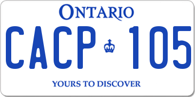 ON license plate CACP105