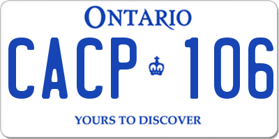 ON license plate CACP106