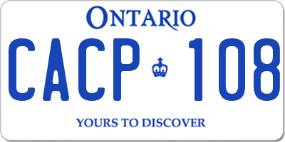 ON license plate CACP108