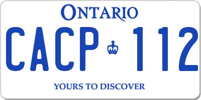 ON license plate CACP112