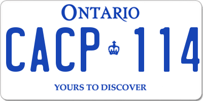 ON license plate CACP114