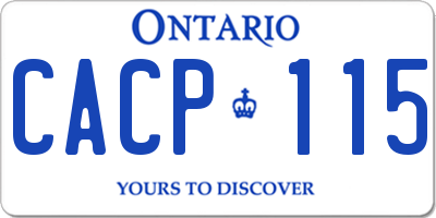 ON license plate CACP115