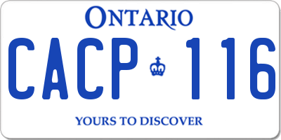 ON license plate CACP116