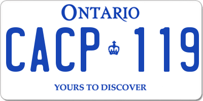 ON license plate CACP119