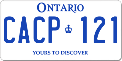 ON license plate CACP121