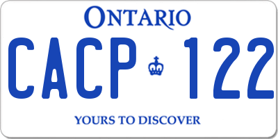 ON license plate CACP122