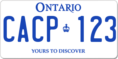 ON license plate CACP123