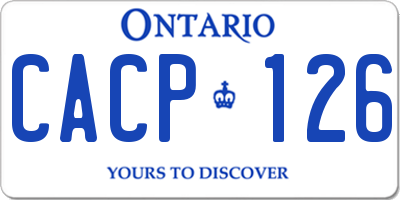 ON license plate CACP126