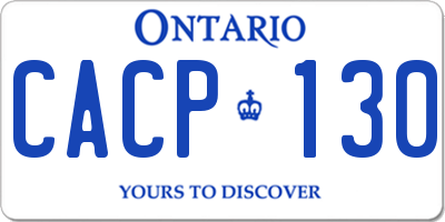 ON license plate CACP130