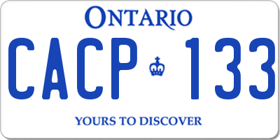 ON license plate CACP133