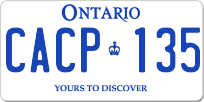 ON license plate CACP135