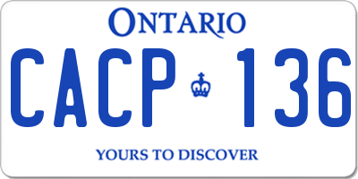 ON license plate CACP136