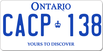 ON license plate CACP138