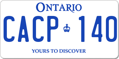 ON license plate CACP140