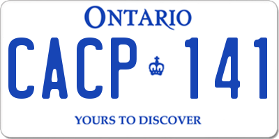 ON license plate CACP141