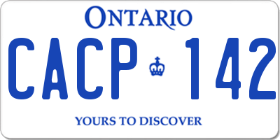 ON license plate CACP142