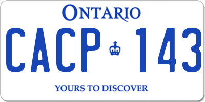 ON license plate CACP143