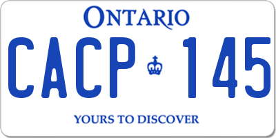 ON license plate CACP145