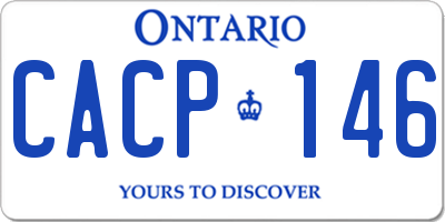 ON license plate CACP146