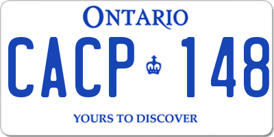 ON license plate CACP148