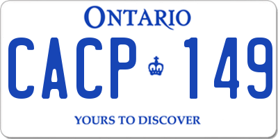 ON license plate CACP149