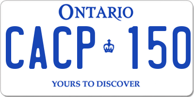 ON license plate CACP150