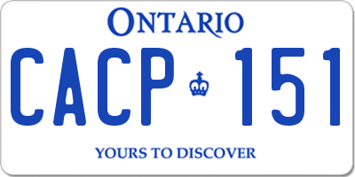 ON license plate CACP151