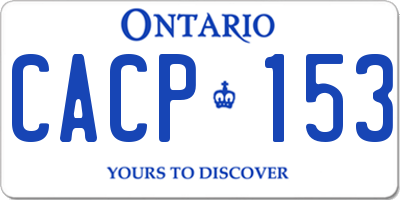 ON license plate CACP153