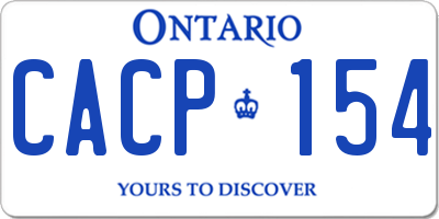 ON license plate CACP154