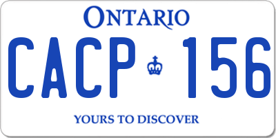 ON license plate CACP156