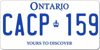 ON license plate CACP159