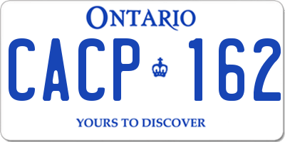 ON license plate CACP162