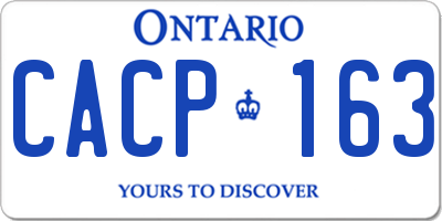 ON license plate CACP163