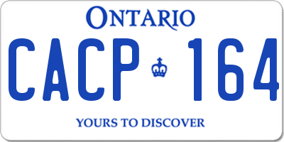 ON license plate CACP164