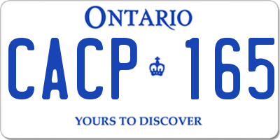 ON license plate CACP165