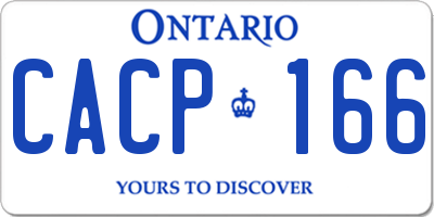 ON license plate CACP166