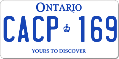 ON license plate CACP169