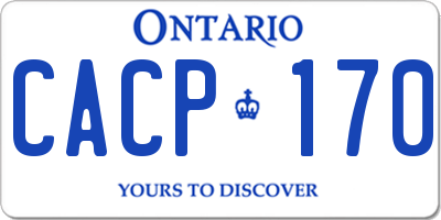 ON license plate CACP170