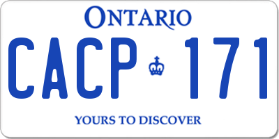 ON license plate CACP171