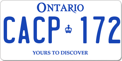 ON license plate CACP172